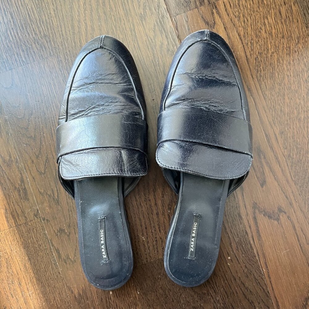 Zara Navy Mules